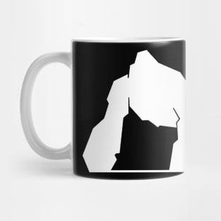 Blocky Silverback Gorilla Silhouette White Mug